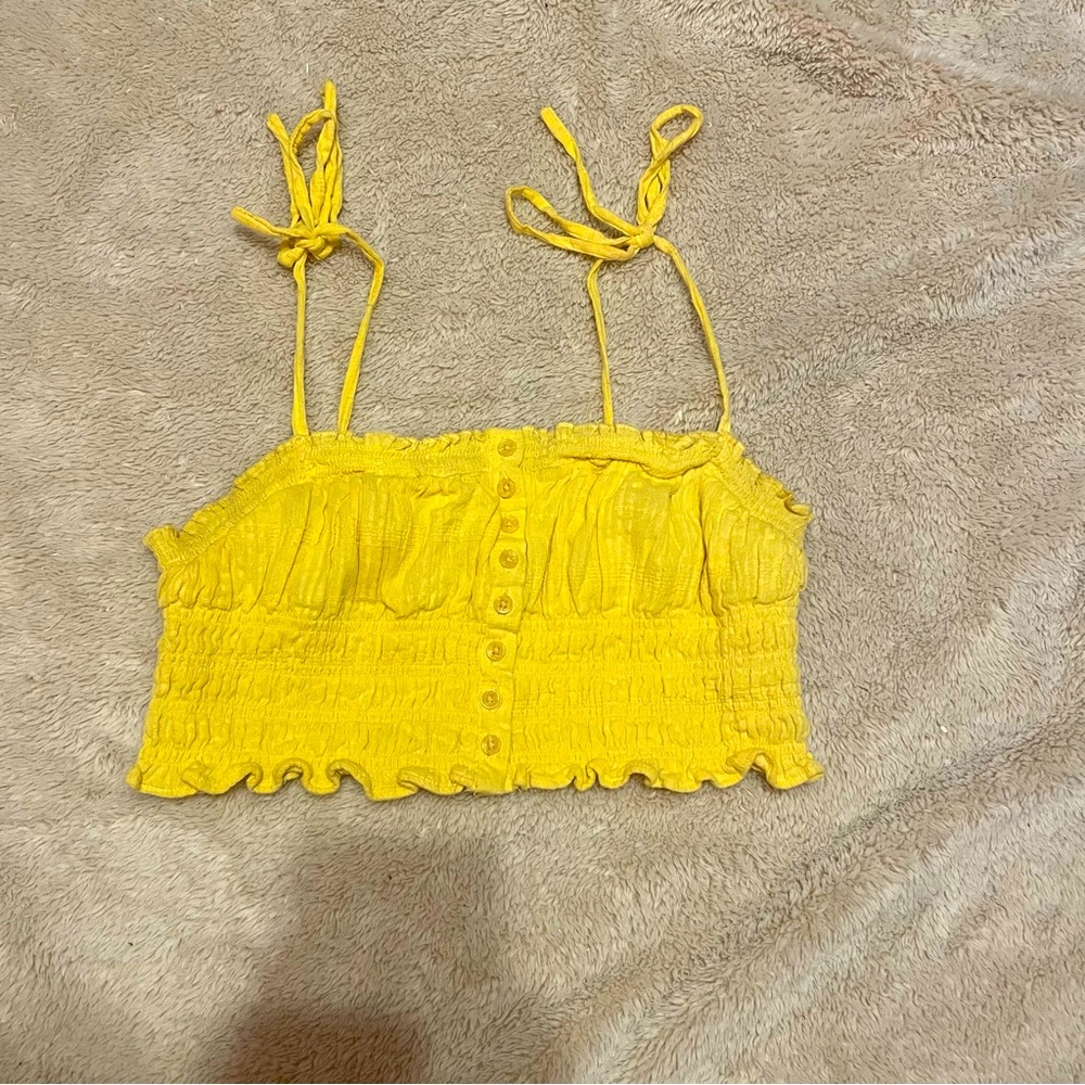 Aeropostale Yellow Sleeveless Summer Crop Top